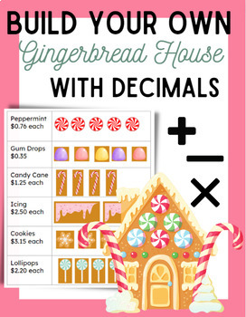 Preview of Design a Gingerbread House with Decimals | Digital & Editable | Holiday Math