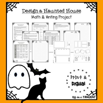 Preview of Design a Haunted House - Area and Perimeter with Writing (Project Based)
