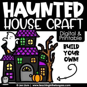 Preview of Design a Haunted House Halloween Craft Writing Printable Digital