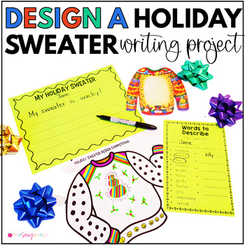 Preview of Holiday Writing Activity Design a Holiday Sweater Opinion and Descriptive