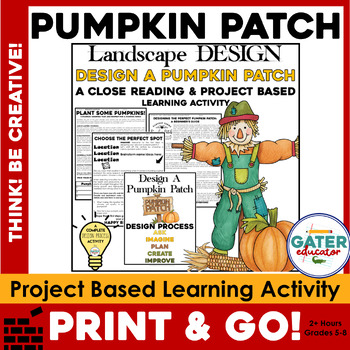 Preview of Design a Pumpkin Patch Project-Based Learning Reading Comprehension and MATH