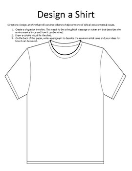 Preview of Design a Shirt Activity - Environmentalism