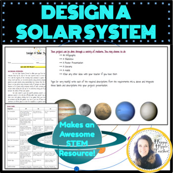 Preview of Design a Solar System Project Activity for Astronomy