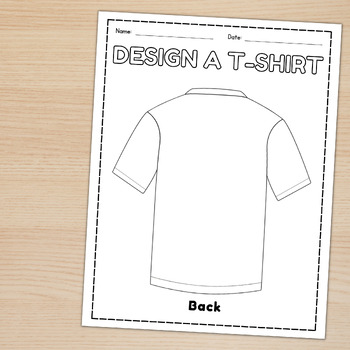 Design a T-Shirt Worksheets | Blank T-shirt Template | Front, Back, Side