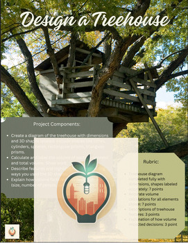 Preview of Design a Treehouse - 8.G.9 - Volume of 3D shapes