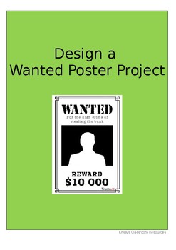 Preview of Design a Wanted Poster Project