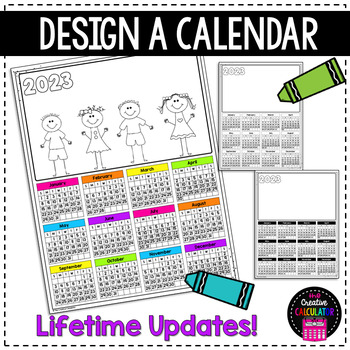 Preview of Design a Yearly Calendar 2024 - Easy Parent Gift - FREE UPDATES!