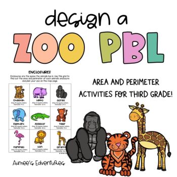 Preview of Math Activity Project Based Learning PBL | Design a Zoo | Math Worksheet