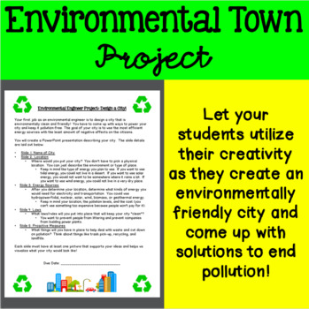 Preview of Design an Environmental Town Project - Perfect for Earth Day
