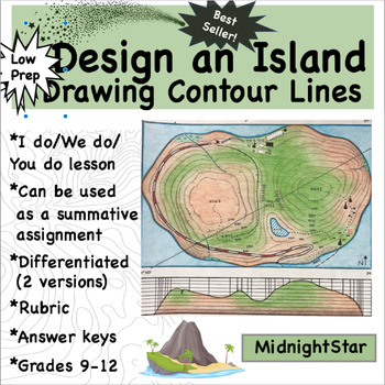 Preview of Design an Island Using Contour Lines--End of Unit Activity
