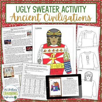Preview of Design an Ugly Sweater Holiday Activity No Prep Project - Ancient Civilizations