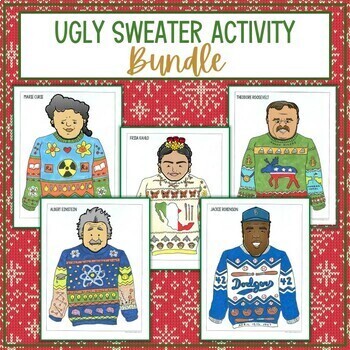 Preview of Design an Ugly Sweater Holiday Activity No Prep Social Studies Project Bundle