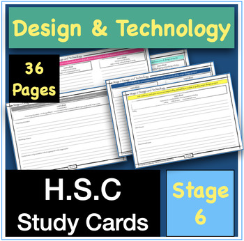 Preview of Design and Technology - H.S.C Exam Study cards