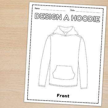 Design your Own Hoodie Printable Worksheets | Blank Hoodie Template