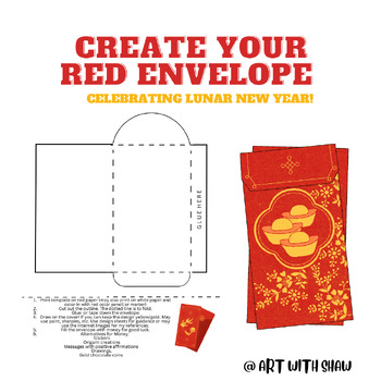 Preview of Red Envelope TEMPLATE/ Lunar (Chinese) New Year CRAFT/ Lucky Money with DESIGNS