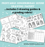 Design your own Gingerbread House Drawing Packet  & Rubric