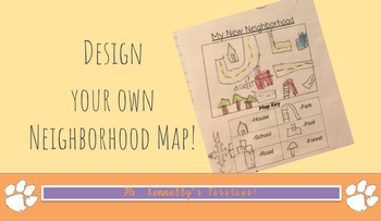 Preview of Design your own Neighborhood Map (Map Skills: Map Key, Compass, Symbols)