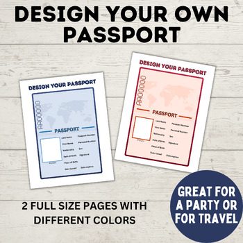 Design your own Passport Craft and Printable | Travel Craft | Passport ...