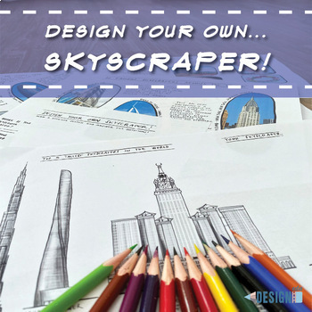 Preview of Design your own... SKYSCRAPER! Art STEAM Worksheet 