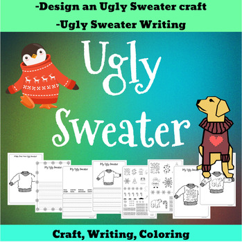 Ugly Christmas Sweater! Design your own craft, activity and writing prompts