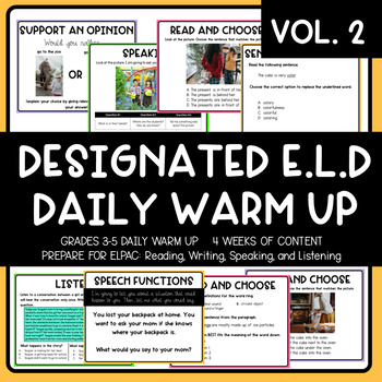 Preview of Designated ELD Daily Warm Up VOL. 2