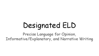 Preview of Designated ELD- Precise Academic Language