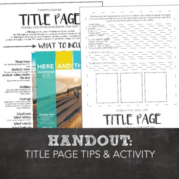 Designing Your Yearbook Title Page: Collecting Information & Creating