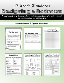 Preview of Designing a Bedroom - Area, Perimeter, Multiplication, and Addition