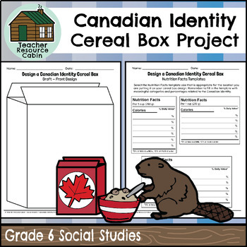 Preview of Canadian Identity Cereal Box Project (Grade 6 Social Studies)