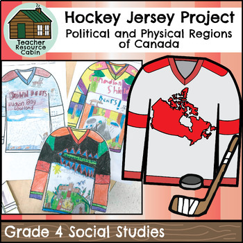 Preview of Canadian Physical Regions Hockey Jersey Project (Grade 4 Social Studies)