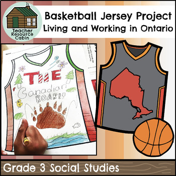 Preview of Ontario Regions Basketball Jersey Project (Grade 3 Social Studies)