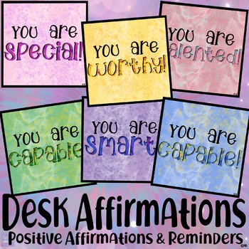 Preview of Desk Affirmations - Positive Messages and Reminders