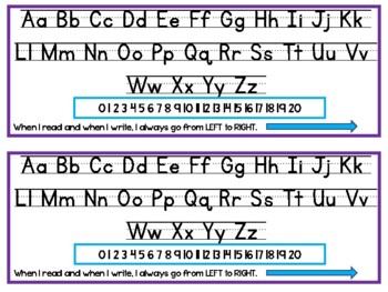 Desk Alphabet & Number Writing Guides | TPT