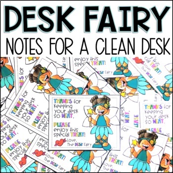 Preview of Printable Clean Desk Fairy Notes or Sign