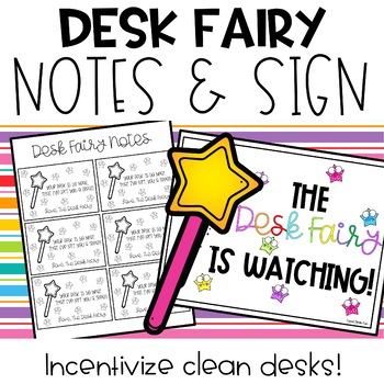 Preview of Desk Fairy Notes and Sign