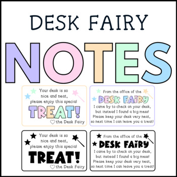 Preview of Desk Fairy Notes FREEBIE (English)