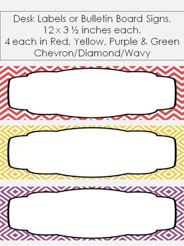 Preview of Desk Labels or Bulletin Board Signs {editable}