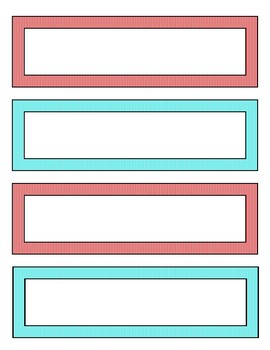 Desk Name Plate 8 5 X 11 Printable Red And Aqua Tpt
