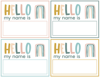 Desk Name Plates Boho Rainbow Theme Back to School EDITABLE by Raising ...