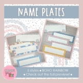 Desk Name Plates | Door Name Tags | EDITABLE | BOHO RAINBO