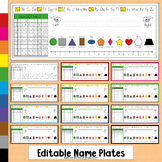 Desk Name Plates Editable Rainbow Student Tags Labels Alph