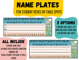 Desk Name Plates with Alphabet, Number line + Writing Prompts