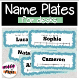 Desk Name Plates with Optional Ruler in Splotch Border | B