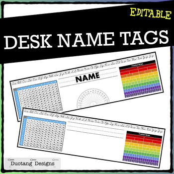 Editable Desk Name Tag Template By Duotang Designs Tpt