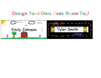 Desk Name Templates Design Your Own By School4u Tpt