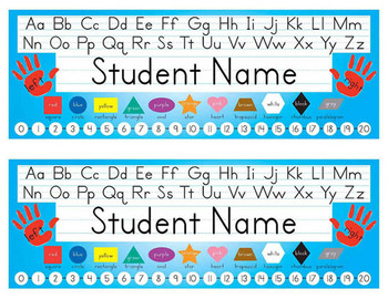 Desk Name Tags Hands Worksheets Teaching Resources Tpt