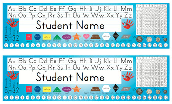 Preview of Desk Name Tags w/Australian Coins - 8.5x14 in MS Word (Multi-color & Editable)