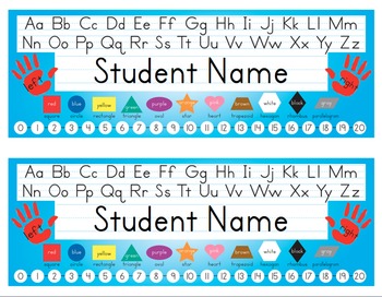 Preview of Desk Name Tags 8.5x11 in Microsoft Word (Multicolor & Editable)