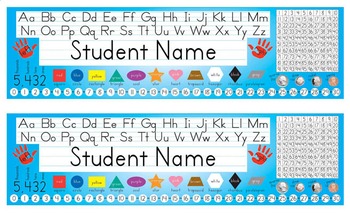 Preview of Desk Name Tags 8.5x14 in Microsoft Word (Multicolor & Editable)