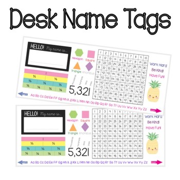 Preview of Desk Name Tags. A4 Size. Printable. Editable.